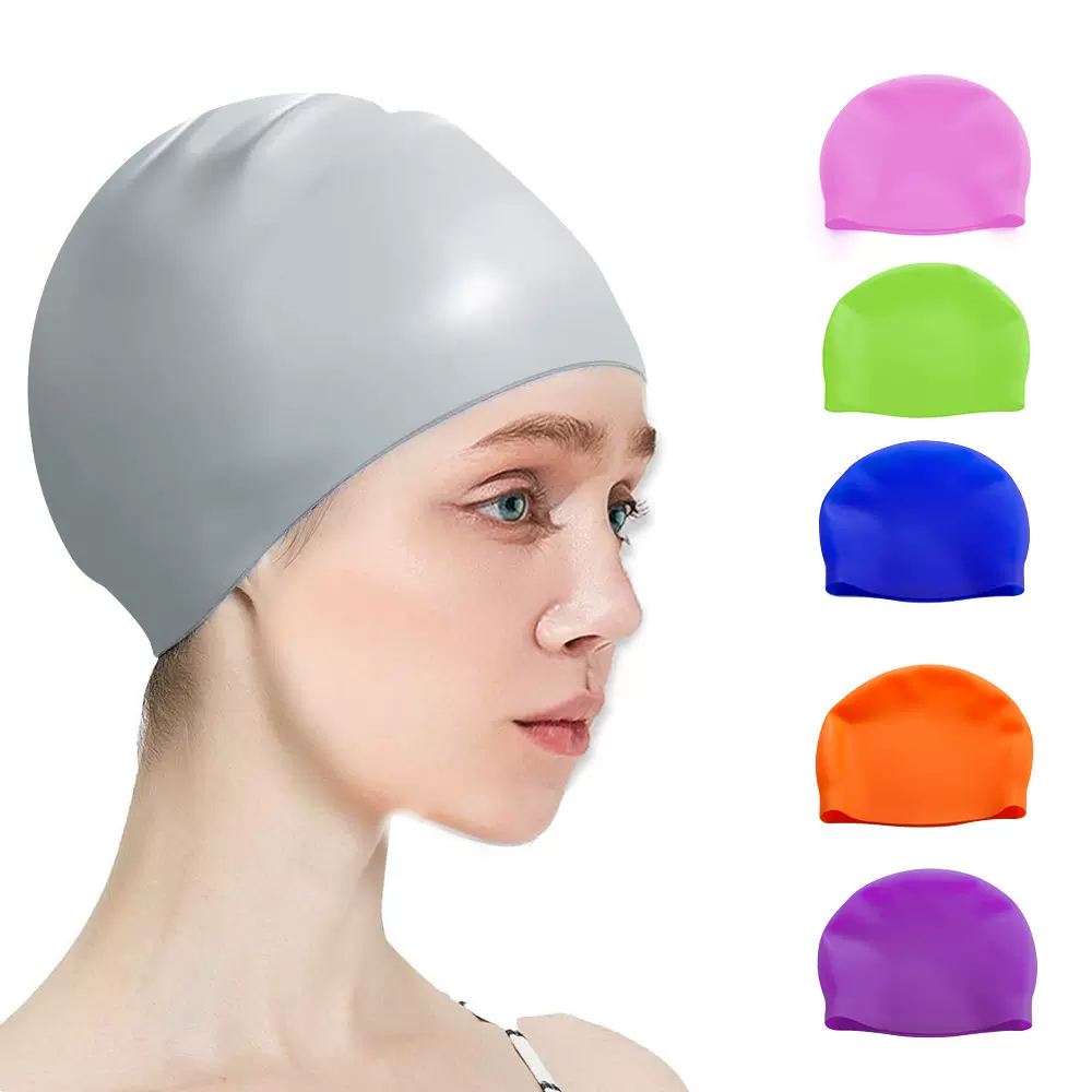 跨境爆款硅胶泳帽无缝成人泳帽生产泳帽成人游泳帽加大号帽子批发