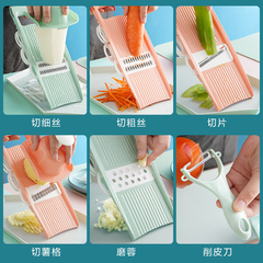 Multifunctional kitchen vegetable cutter, dicing and shredding artifact, household hand guard, stainless steel potato slicing and grater wholesale