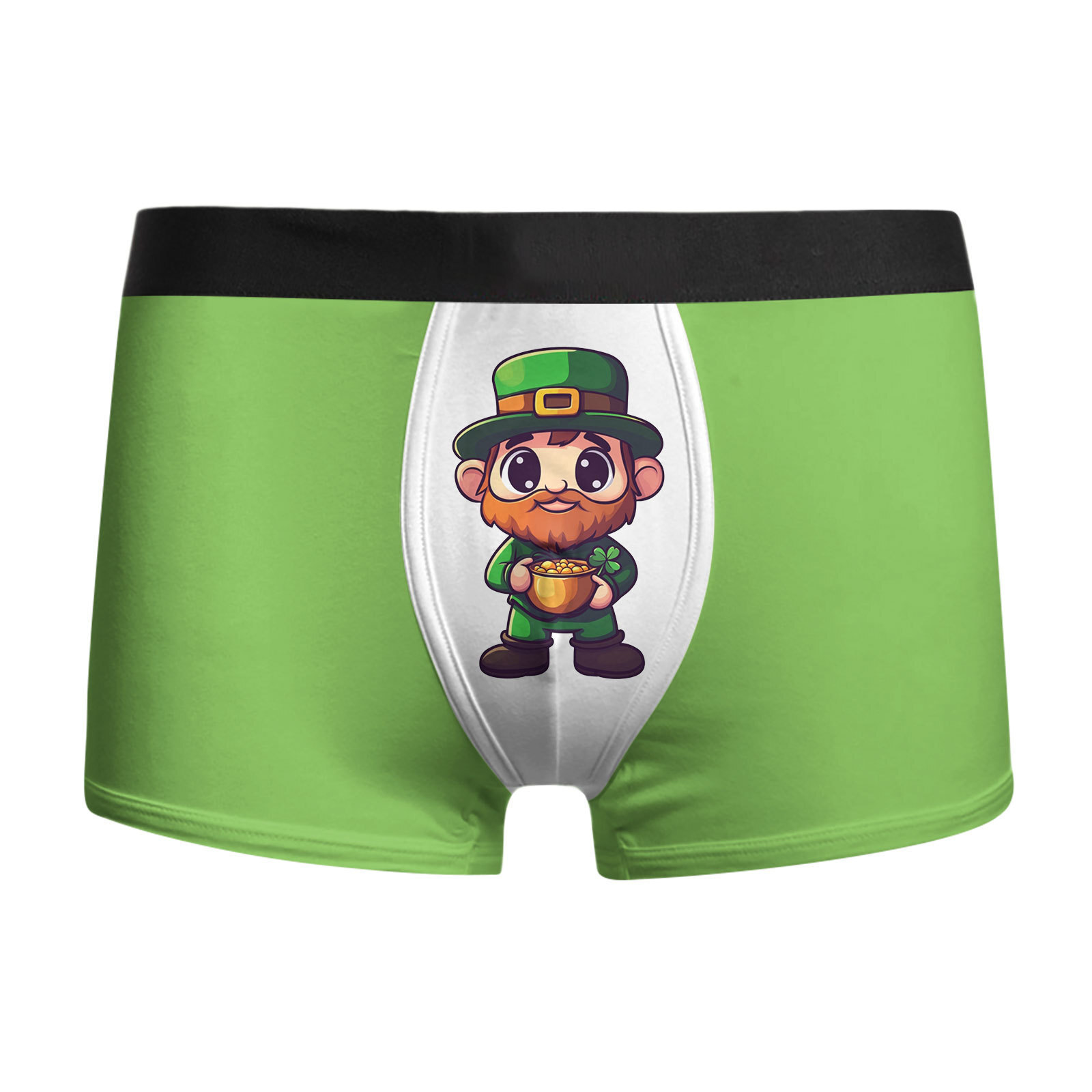 Ropa interior para hombres, ropa interior para hombres, calzoncillos bóxer transpirables baratos, pantalones cortos bóxer con estampado de trébol de cuatro hojas de vacaciones MP01