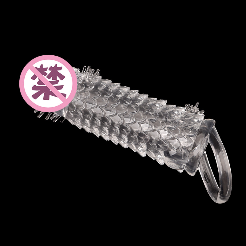 Dragon Scale Textured Penis Sleeve, TPE Wolf Tooth Design, Reusable Adult Toy for Men — detail image 3