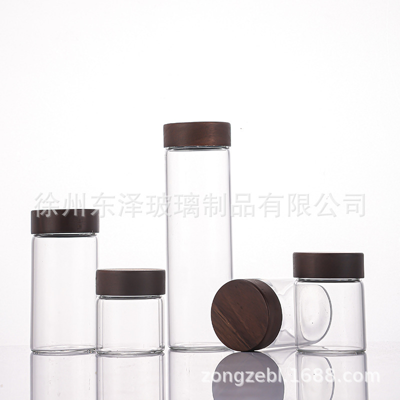 相思木盖47mm玻璃瓶高硼硅分装瓶文玩手串展示瓶高透线香包装瓶|undefined