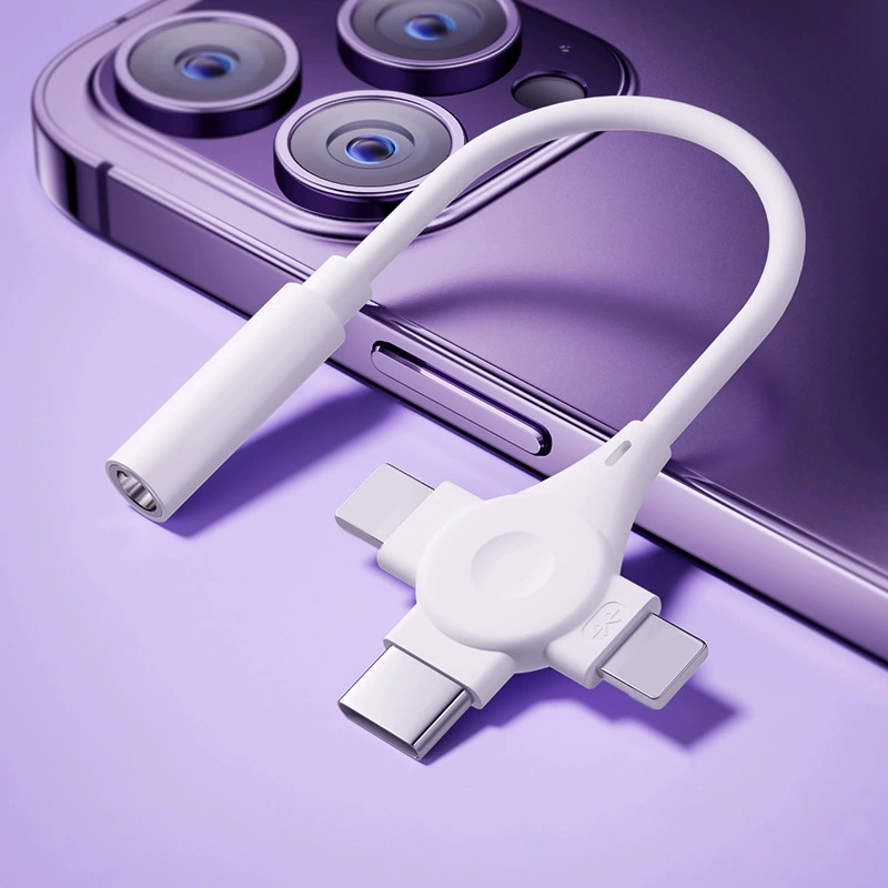 Кабель-адаптер для наушников с двумя разъемами Lightning подходит для мобильных телефонов Apple для прослушивания музыки и зарядки, а также для передачи данных.