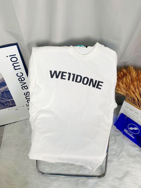 クロスボーダー卸売 25s トレンディなブランドヘビーウェイト WELL ニッチアメリカンスポーツルーズ男性と女性のカップルプリント半袖 T シャツ|undefined