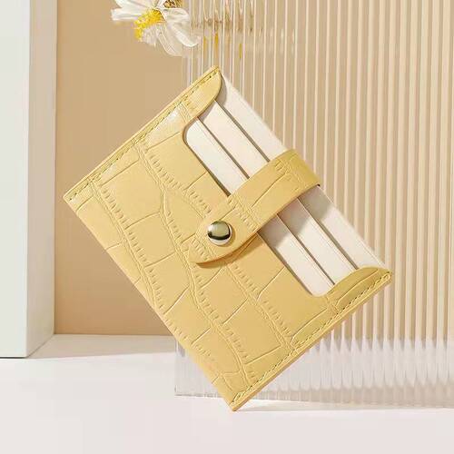 Minimalist thin large-capacity small card holder multi-functional card slots for women, exquisite PU leather card case.