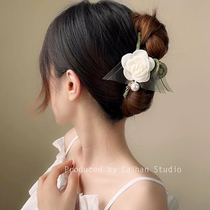 Fresh mountain tea, hairgrip, elegant big high-end crab pin, shark, hair accessory, high-quality style