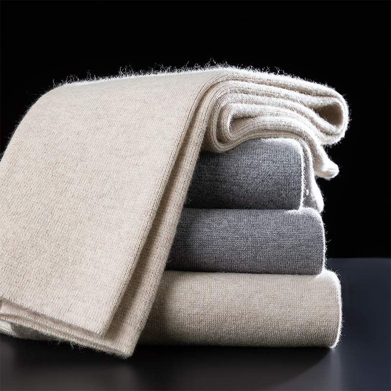 Quần cashmere nam mùa đông dày ấm, dáng ôm cao cấp — màu đỏ của nam giới