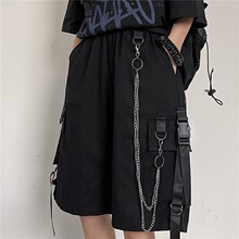 工装短裤男女夏季高腰宽松百搭潮流新款潮酷穿搭时尚链条五分裤子