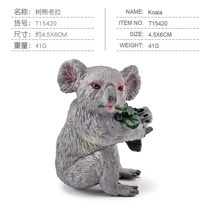 Transfronterizo de exportación mini modelo animal de simulación oso pardo cola blanca ciervo canguro Kaola ardilla decoración juguete