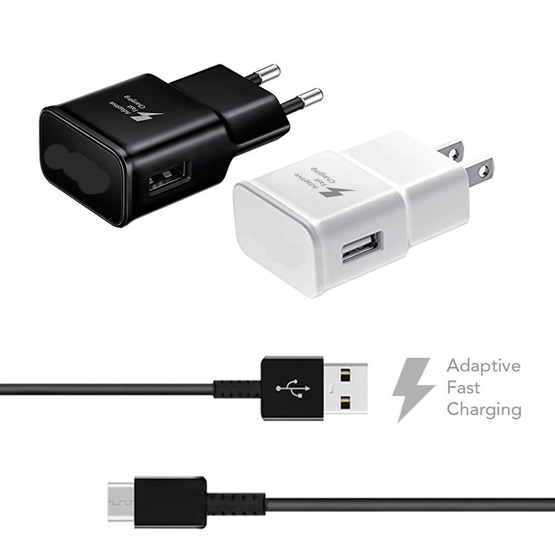 European and American Standard Plug S8 Fast Charging Charger Suitable for Samsung S6/S8/S9/10 Fast Charging Head Qc3.0