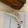 Golden hairgrip, metal advanced shark, hair accessory, crab pin, high-quality style