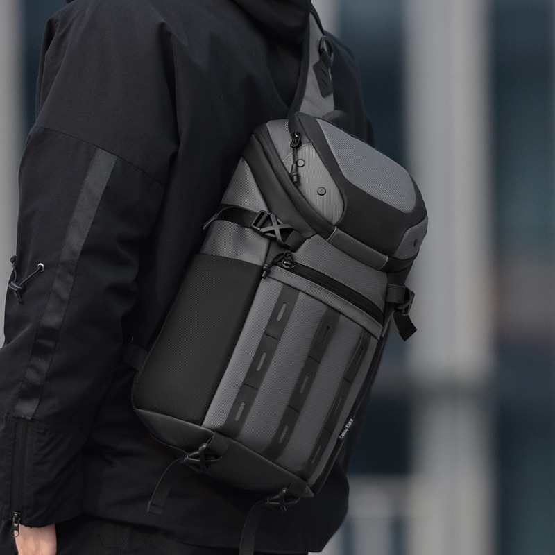 Cross-Border Tactical Chest Bag for Men, High-End, Large-Capacity, Waterproof, Multi-Functional Outdoor Sports Shoulder Bag for Men