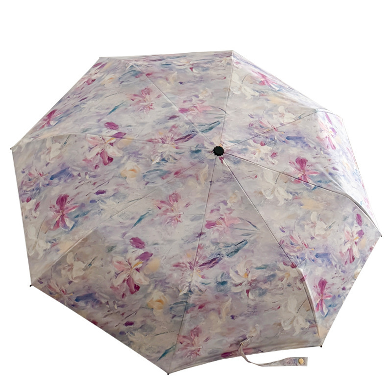 梦幻霞微全自动雨伞晴雨两用黑胶防晒遮阳伞便携高颜值学生折叠伞|undefined