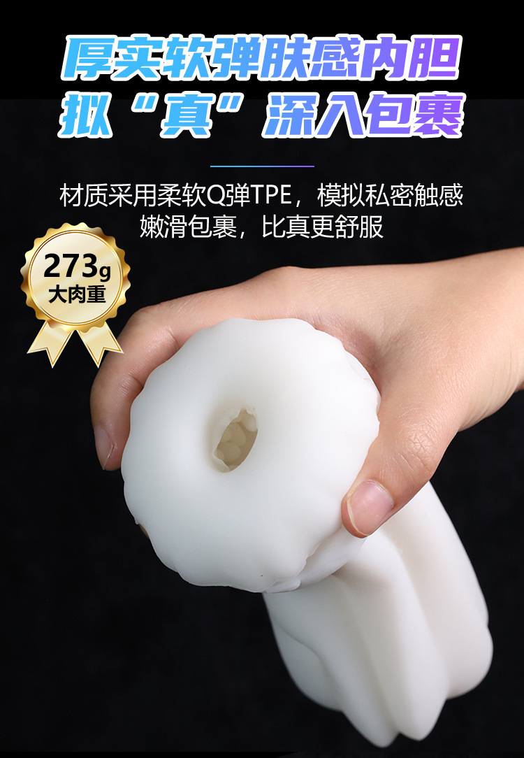 Jiuai Manual Masturbation Cup TPE ABS Textured Interior Male Adult Toy — detail image 9