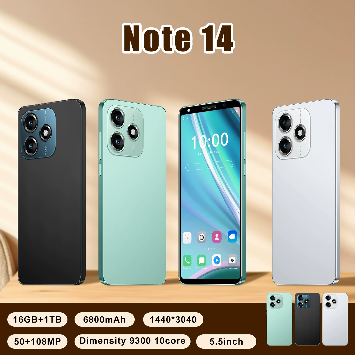 Новая Note 14 Кроссбордер Мобильный Телефон 5.5-дюймов IPS Экран 1+16Г Android 8.1 Внешнеторговый Смарт Телефон Источник Фабрика