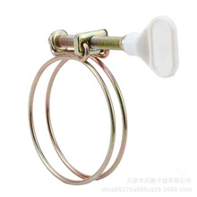 工厂铁镀锌双钢丝彩色塑料手柄卡箍水带灌溉水管卡子手拧抱箍管箍