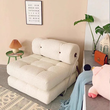 单人沙发小户型客厅豆腐块塔吉沙发床折叠两用奶油风模块懒人沙发