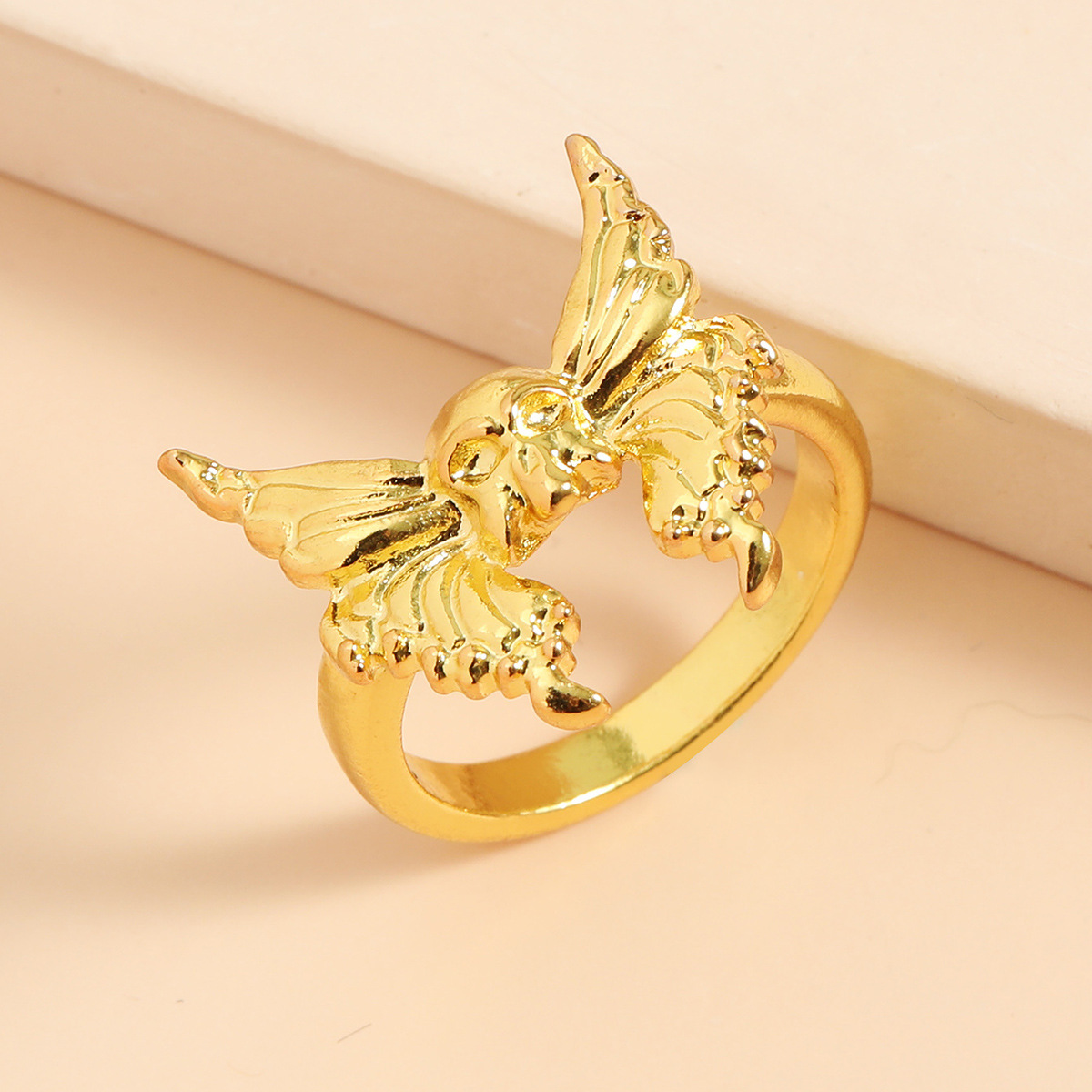 Grenz Überschreitende Neue Halloween Schädel Ring Retro Persönlichkeit Schmetterling Flügel Ringfinger Ring Schmuck Großhandel display picture 7