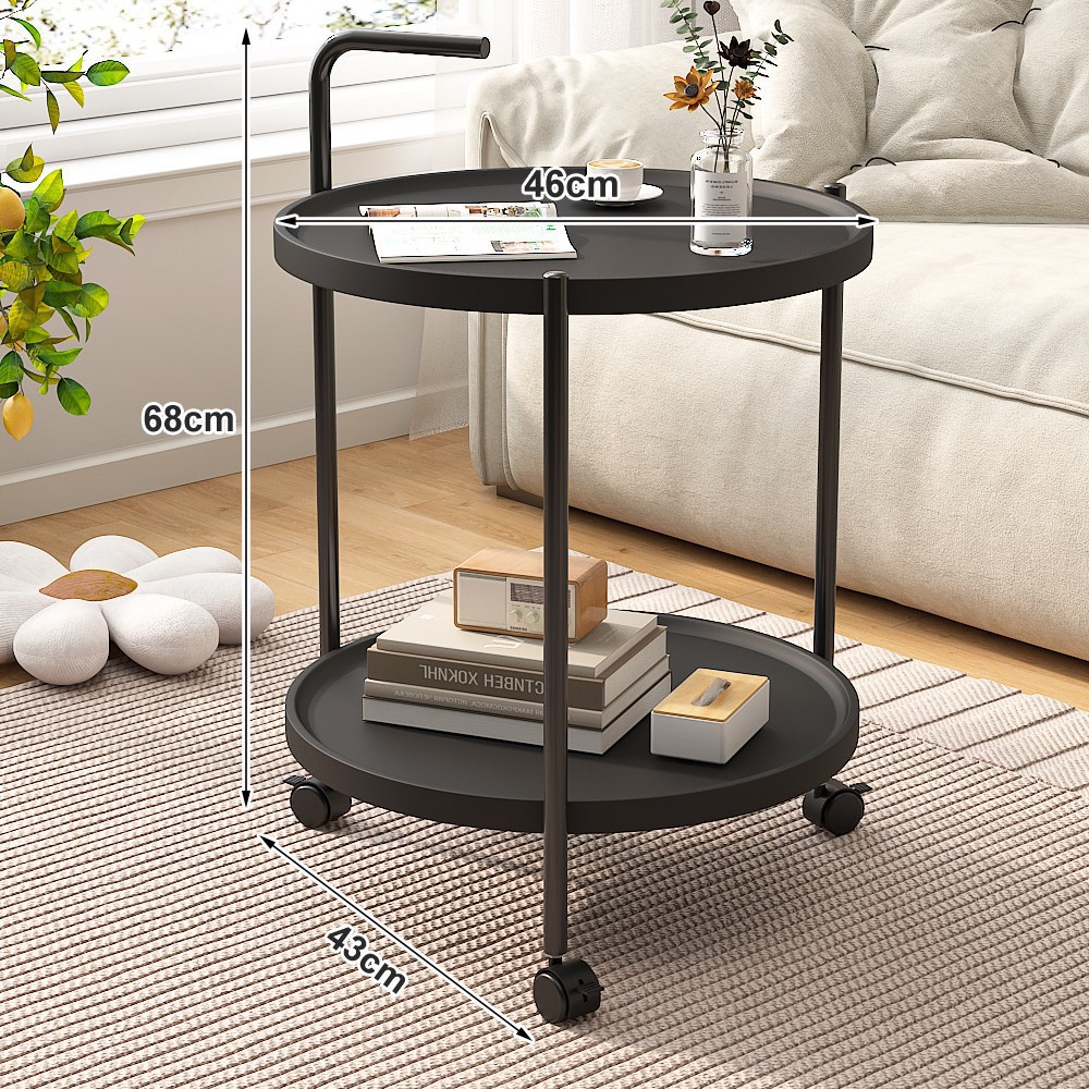 인기 모델 신제품 [팔걸이가 있는 이동식 브레이크 더블 레이어] 익스트림 블랙