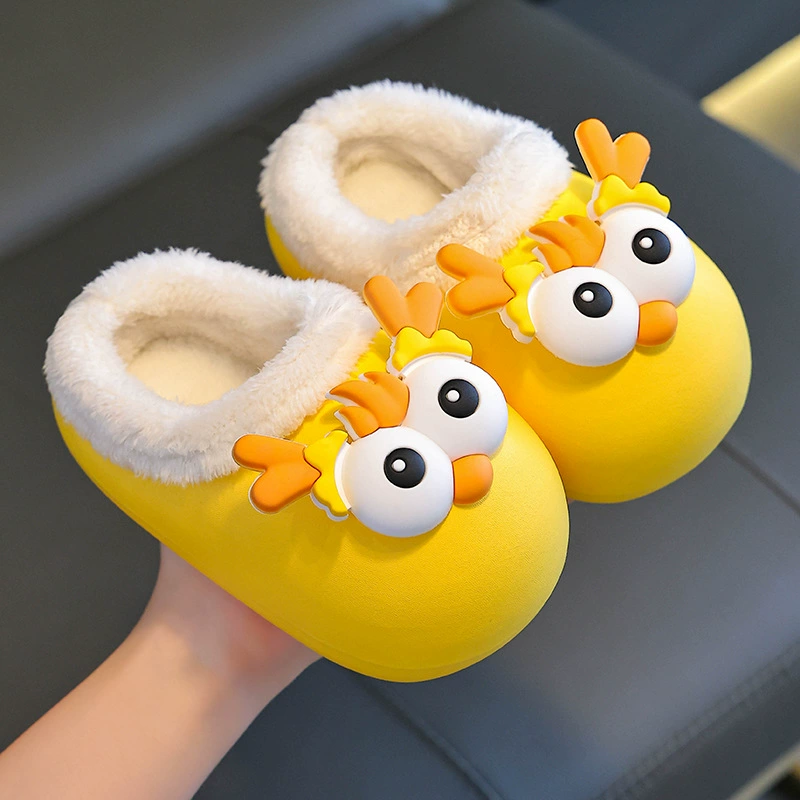 Детские хлопковые тапочки 2025 года, новая модель, для мальчиков и девочек, домашние, нескользящие, водонепроницаемые.