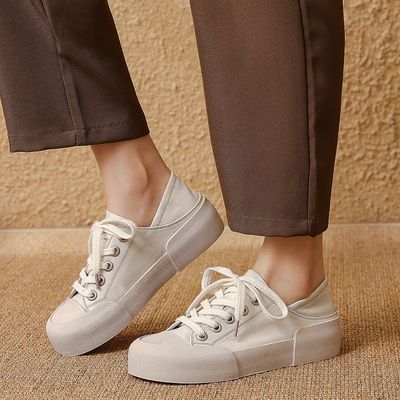 2022春季新款CCVV真皮女鞋运动百搭单鞋女士小白鞋女休闲平底鞋潮|ms