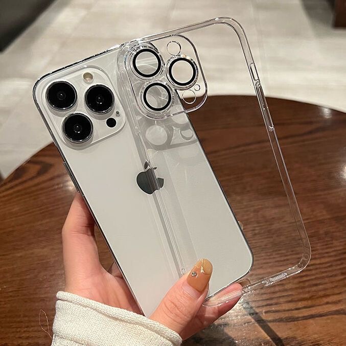 透明で黄ばまないiPhone17promax用スマホケース、レンズフィルム付きPCハードケース、Apple16保護ケース|undefined