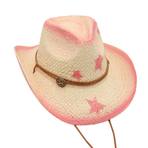 AliExpress Wholesale Western Cowboy Hat Outdoor Sun Hat Beach Sand Hat Knight Hat Men Women Pink Cooling Hat