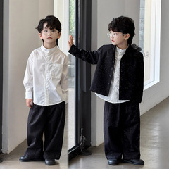 儿童西装套装2025秋季亮片男童炸街走秀礼服主持人表演服一件代发