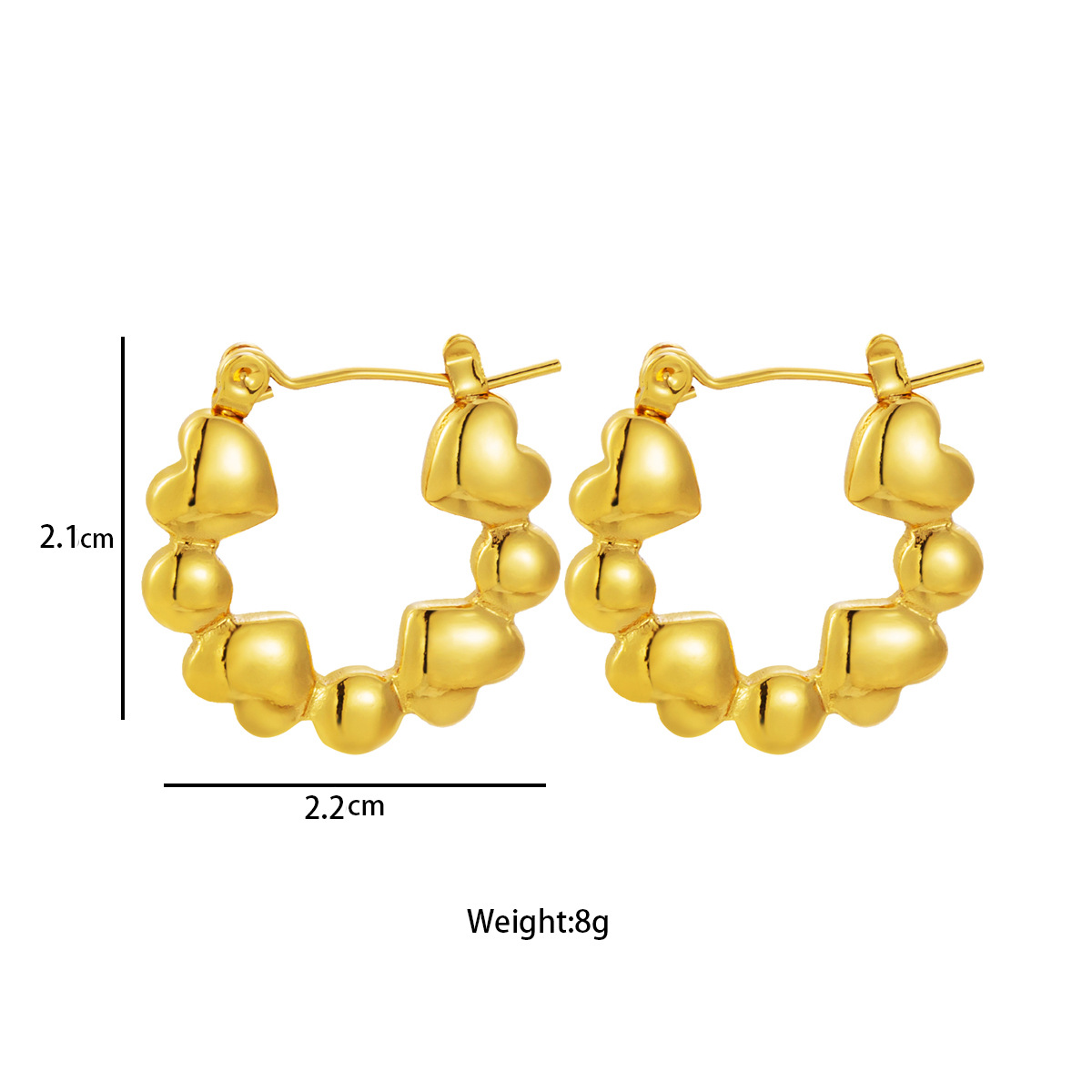 Pendientes de acero de titanio irregulares de diseño de nicho de INS europeo y americano Pendientes de amor simple temperamento de flor todo fósforo mujer
