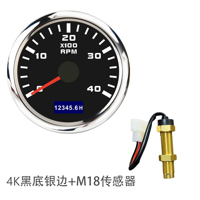 52mm tachometer with matching sensor, best-selling model for cars, ships, and general engineering machinery, 12v/24v with colorful lights