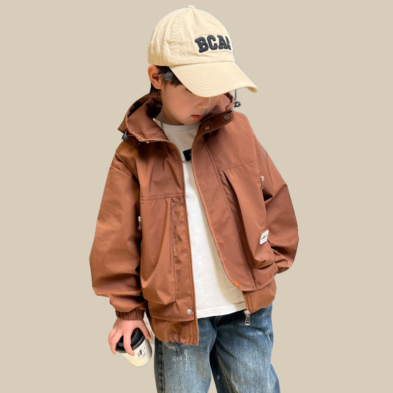 Kinder windjack met capuchon voor jongens lente en herfst_voghion.com