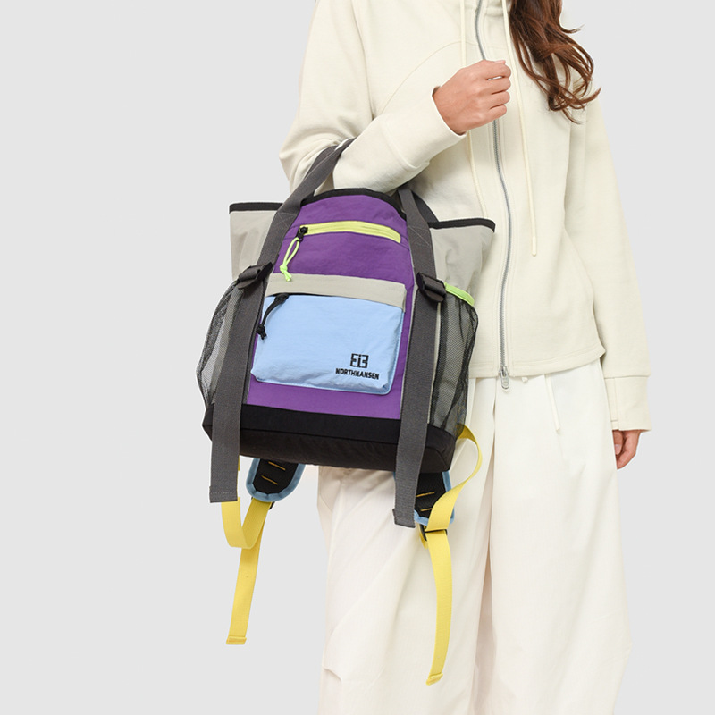 Mochila de moda coreana para niños y niñas, color contrastante, mochila de mano casual de gran capacidad, 2026 nueva moda de mochila infantil