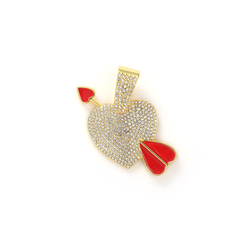 Joyería Simple Una Flecha Corazón Piercing Colgante Collar Decoración Aceite Amor Hip Hop Irregular Versátil Cadena Cubana_voghion.com