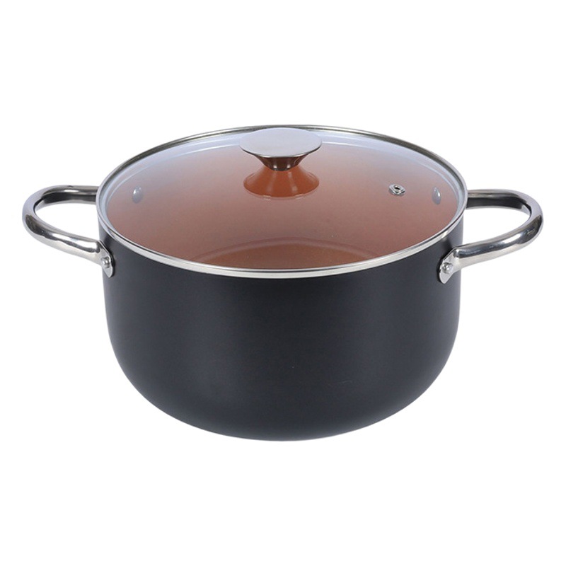 Mini cobre chef wok sartén comercio exterior de cuatro piezas olla conjunto traje al por mayor