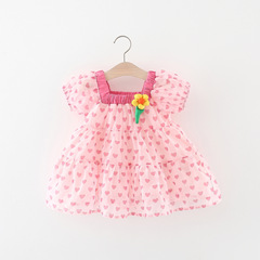 女寶寶夏季洋氣2023新款周歲禮服女童夏季時尚公主裙兒童裙子代發