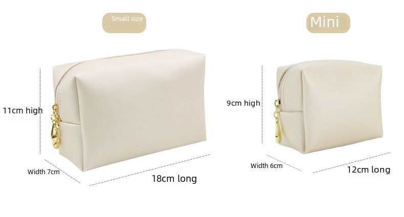 Cross-border Dopamine PU Leather Makeup Storage Octagonal Small Square Bag Simple Solid Color Gift Cosmetic Bag