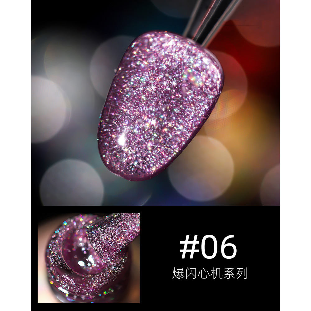 18 ml blaser blanding Gel de esmalte de uñas de diamantes rotos dinámicos Gel de esmalte de uñas polvo brillante mágico terapia de luz se refiere a la tienda de uñas al por mayor