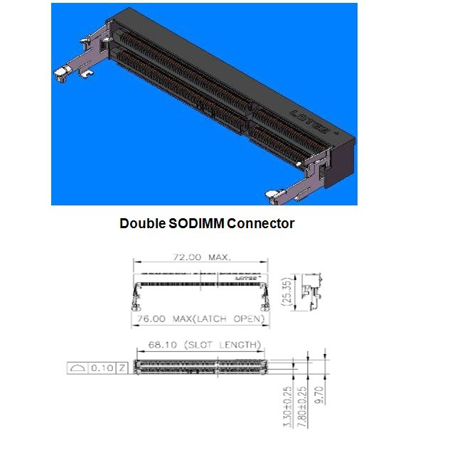 双层 SO DDR3 插槽 DOUBLE SO DIMM C7025 高导