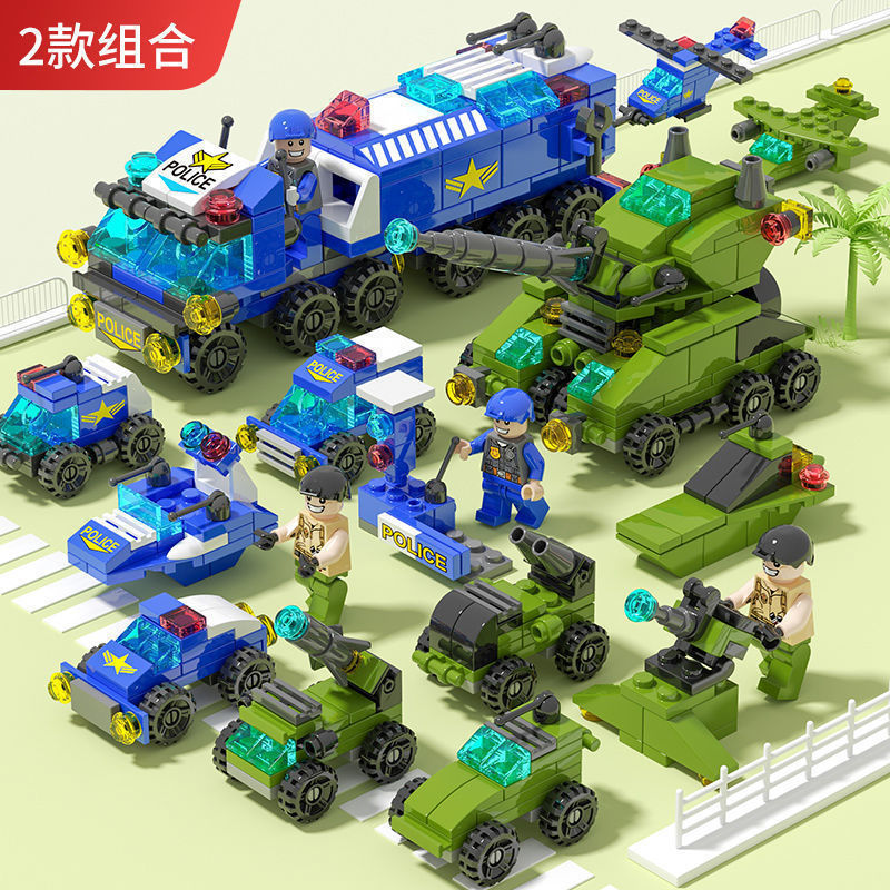 Compatible with Lego Small Particle Building Blocks Mini Fire Truck Police Car Tank Series Children's Educational Assembled Toys Wholesale Compatible with Lego Small Particle Building Blocks Mini Fire Truck Police Car Tank Series Children's Educational Assembled Toys Wholesale