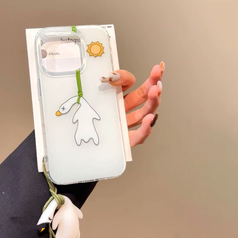 Interesting duck IMD double layer Apple 16ProMax phone case iPhone15 new 13/14/12/11 cute