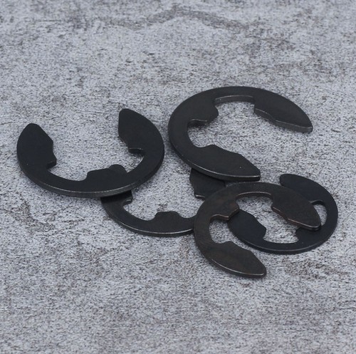 Stainless steel E-type spring clip open connector GB896 blackened E-shape shaft 65 manganese steel open retaining ring Ø1.2-15