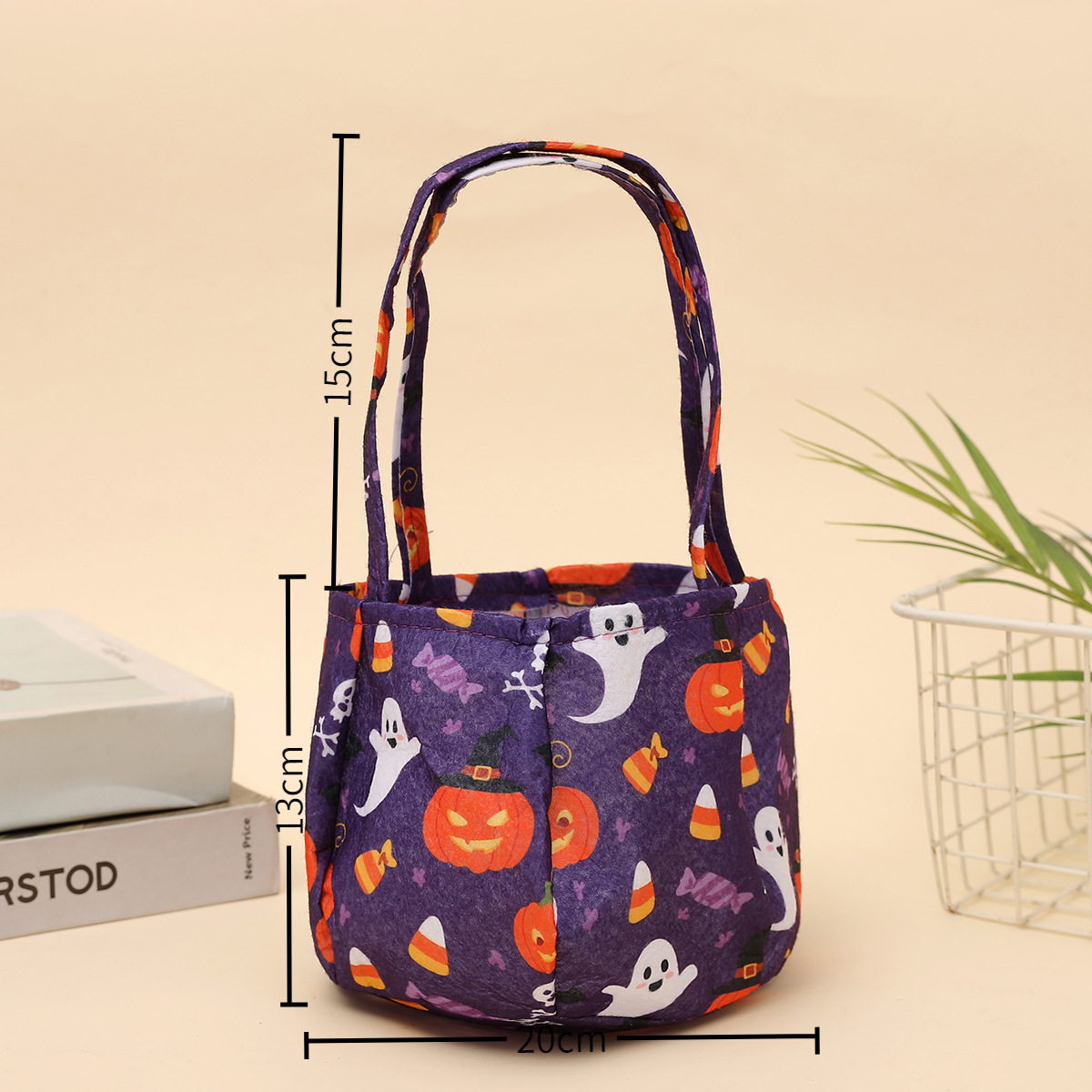 Bolsas de dulces de Halloween, bolsas de dulces, bolsas de calabaza tridimensionales portátiles, regalos para niños, accesorios del festival de fantasmas, bolsas de Halloween transfronterizas