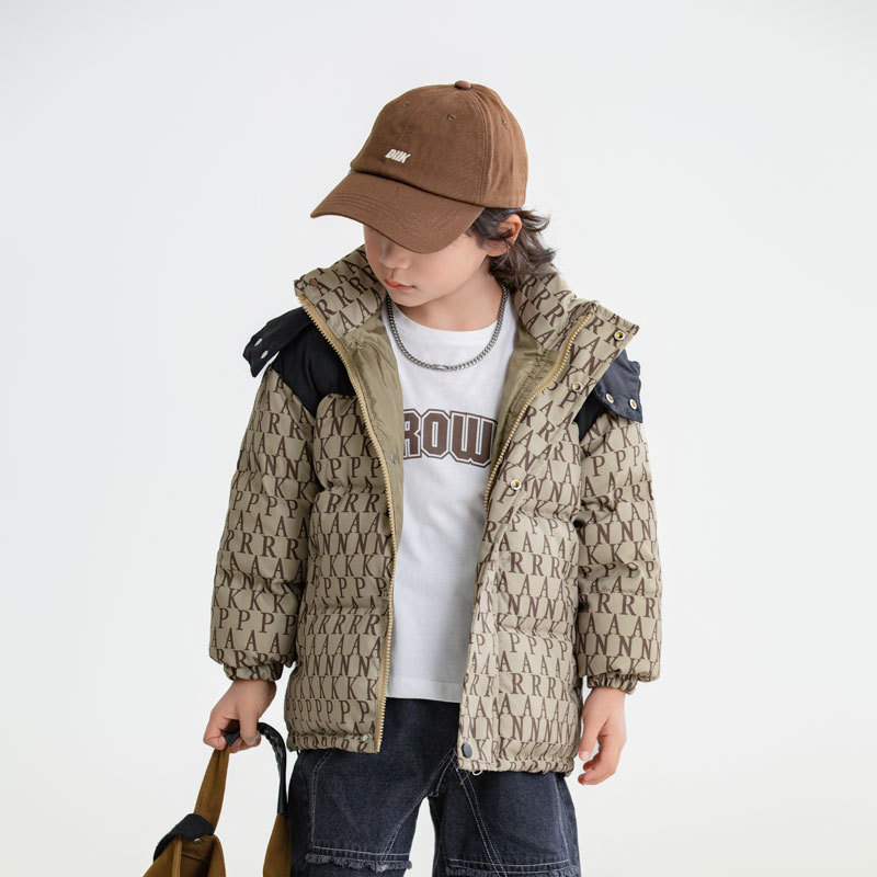 2023. aasta uus laste lühike, keskmise kuni suure suurusega poiste ja tüdrukute talvemantel valge pardiudusulgedega_voghion.com