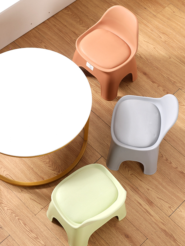 Children's plastic stool backrest chair kindergarten thickened small…