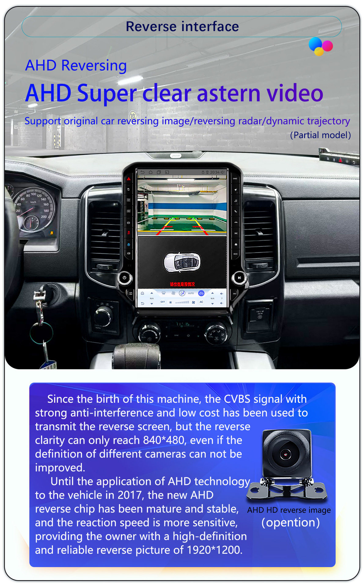 Suitable for 09-12 Dodge Ram Modification 14.5inch Large Vertical Screen Carplay Navigation 360 Panoramic All-In-One Machine