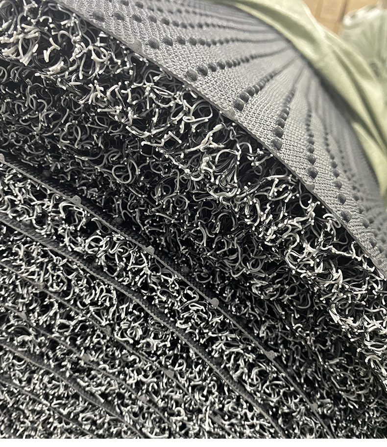 Factory Supply 2.0 Thick Nail Bottom Wire Ring Large Roll Entry Door PVC Plastic Floor Mat Car General Mat Coil