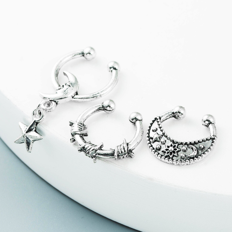 Wholesale Jewelry Fashion C Shape Metal Artificial Gemstones Diamond Earrings display picture 4