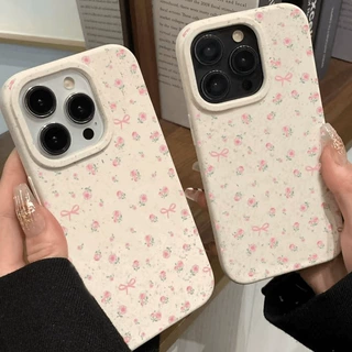 粉色小玫瑰适用iPhone18promax手机壳iPhone15卡通14/13小麦壳/xs