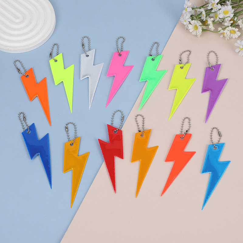 Lightning Strike Reflective Pendant Keychain Customizable Logo Luggage Accessories Nighttime Warning Lightning Strike Reflective Pendant Keychain Customizable Logo Luggage Accessories Nighttime Warning