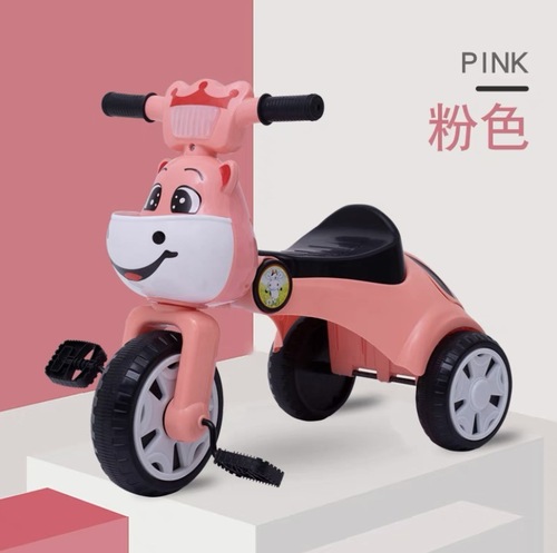 Children's tricycle bicycle with folding music lights, suitable for 1-4 years old, three-wheeled pedal car, kids' toy car