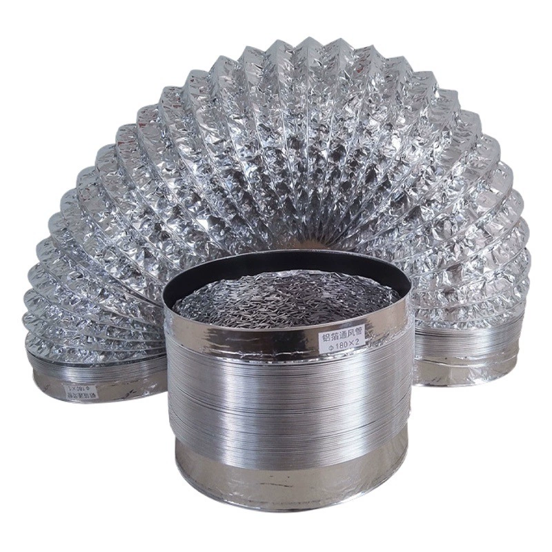 Высокотемпературная стойкая стальная проволока алюминиевая фольга вентиляционные трубы для кухни стальная проволока телескопическая труба дымоудаления трубы двухслойная утолщенная трубка оптовая продажа